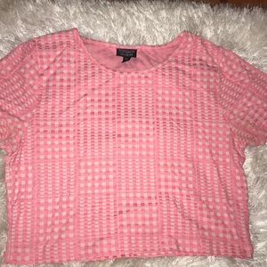 Topshop pink checkered crop top💕